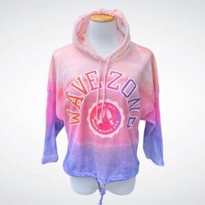 RAVE Wave Zone Pastel Colorblock Hoodie One Size